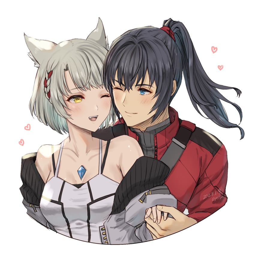mio and noah (xenoblade chronicles and 1 more) drawn by yamamori_kinako