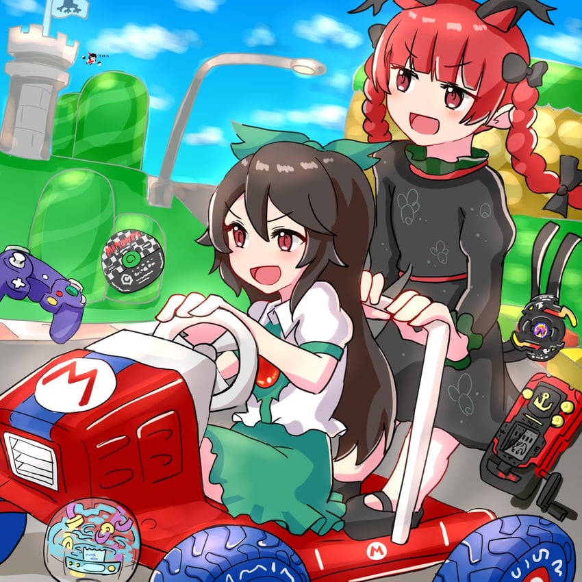 hakurei reimu, kaenbyou rin, and reiuji utsuho (touhou and 4 more) drawn by kappy745