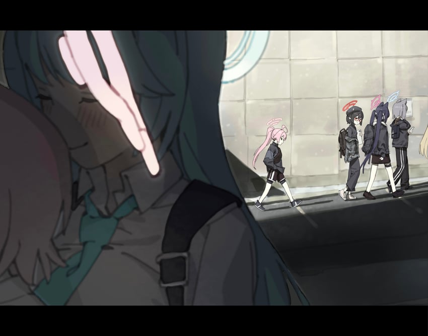shiroko, hoshino, serika, ayane, and yume (blue archive) drawn by nainainainainaiya