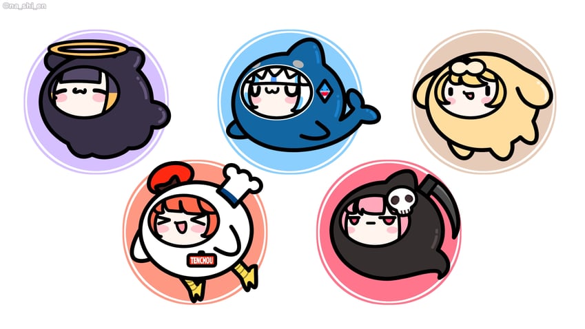 gawr gura, mori calliope, ninomae ina'nis, takanashi kiara, watson amelia, and 4 more (hololive and 1 more) drawn by nashi_(na_shi_en)