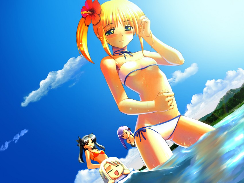 artoria pendragon, saber, tohsaka rin, illyasviel von einzbern, and matou sakura (fate and 1 more) drawn by namonashi and rubbish_selecting_squad