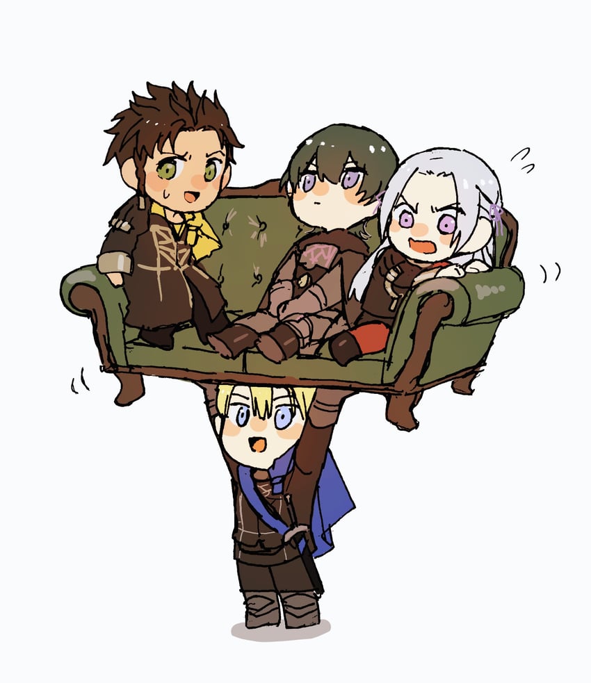 edelgard von hresvelg, dimitri alexandre blaiddyd, male byleth, and claude von riegan (fire emblem and 1 more) drawn by abinosu0903