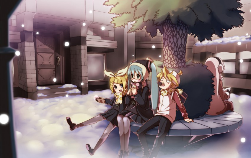 hatsune miku, kagamine rin, kagamine len, and megurine luka (vocaloid) drawn by hajime_(hajime-ill-1st)