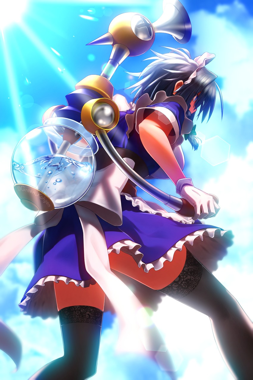 izayoi sakuya and f.l.u.d.d. (touhou and 2 more) drawn by greenkohgen