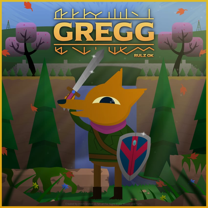 gregg lee and ruin seeker (night in the woods and 1 more) drawn by mitchrandom