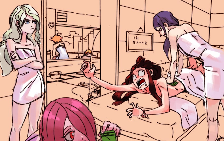kagari atsuko, diana cavendish, sucy manbavaran, lotte jansson, amanda o'neill, and 1 more (little witch academia) drawn by h_(7503971)