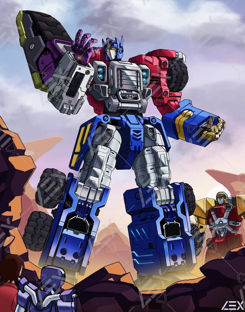 optimus prime, megatron, alexis, hot shot, and high wire (transformers and 2 more) drawn by lextodrawstuff