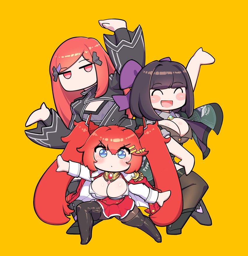 may of doom, night angel, and daika (last origin) drawn by hoyo