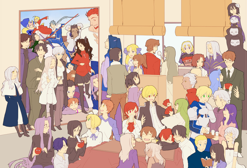 artoria pendragon, saber, tamamo, nero claudius, tohsaka rin, and 52 more (fate and 9 more) drawn by higeyarou8