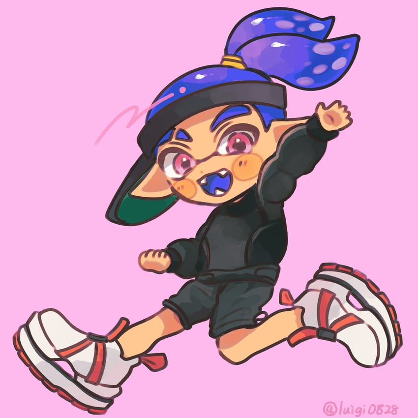 inkling player character and inkling boy (splatoon and 1 more) drawn by payayo884