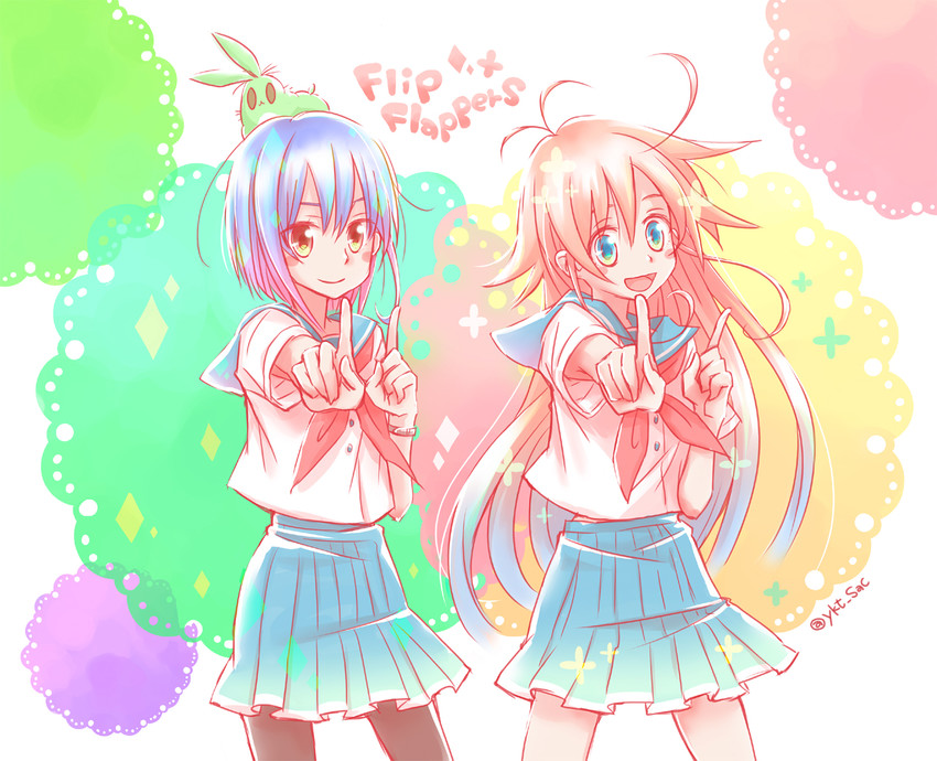 kokomine cocona, papika, and uexkull (flip flappers) drawn by yukichi_(yk_sac)