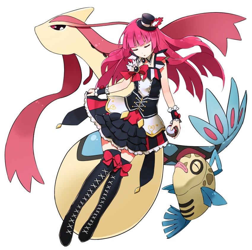 milotic, hojo sophy, and feebas (pokemon and 2 more) drawn by orihika