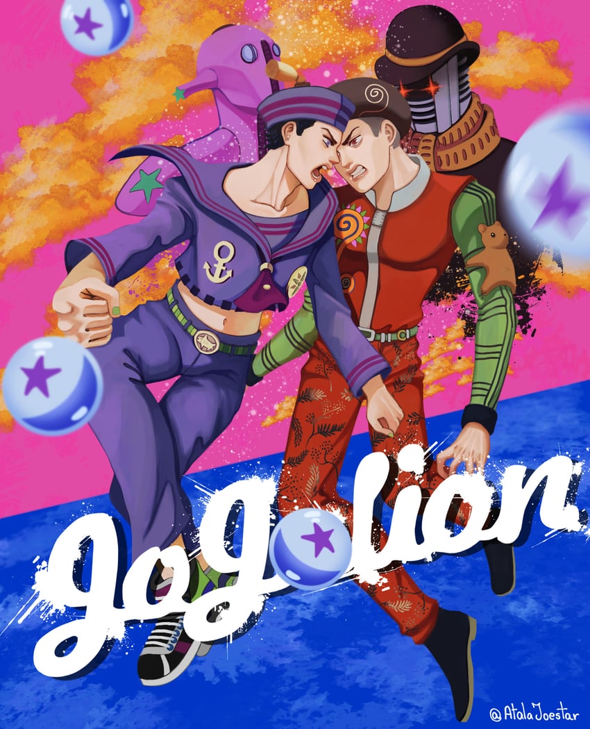 higashikata josuke, soft & wet, tooru, and wonder of u (jojo no kimyou na bouken and 2 more) drawn by atalajoestar