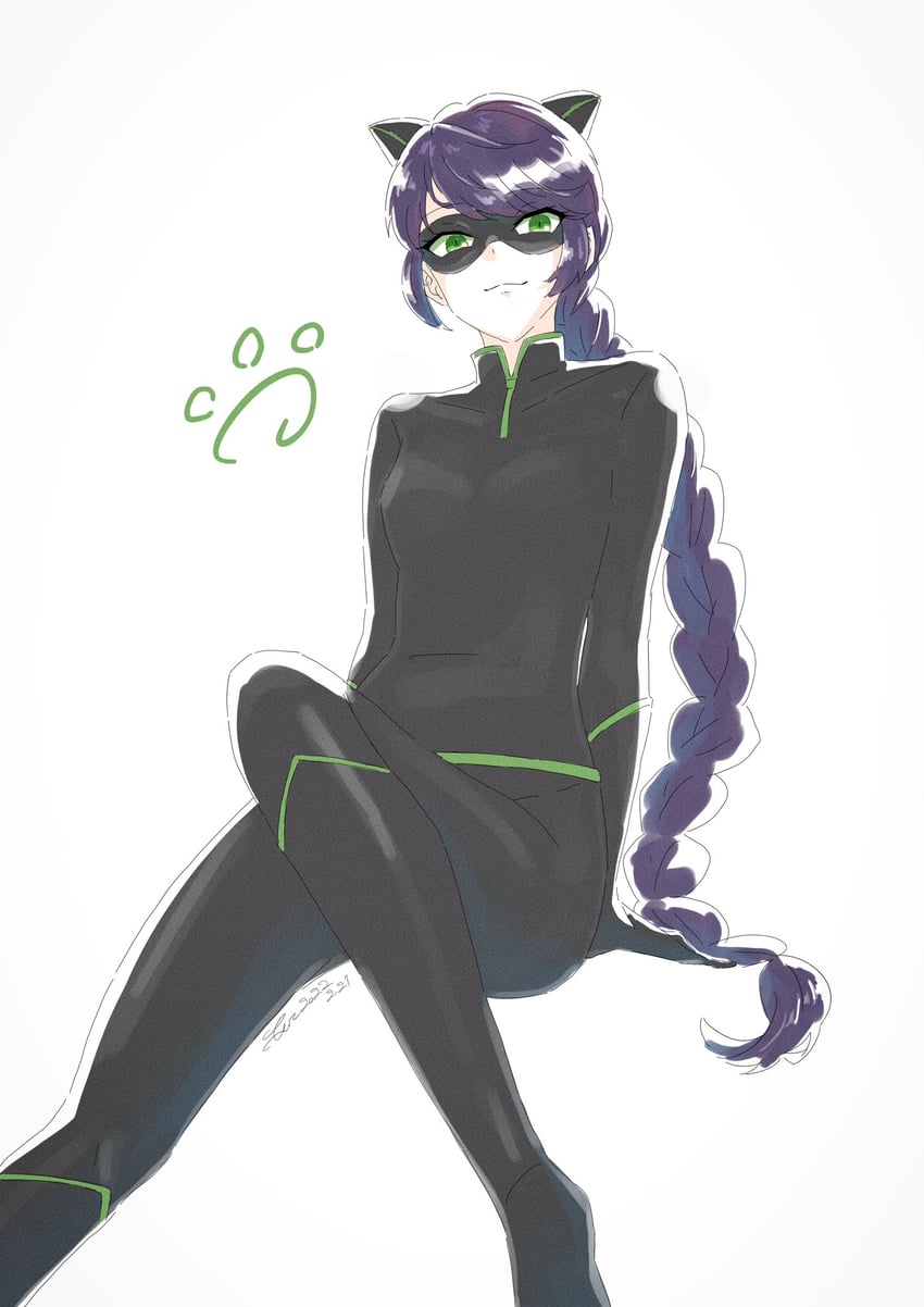 marinette dupain-cheng and lady noir (miraculous ladybug) drawn by ankoyuzu1010
