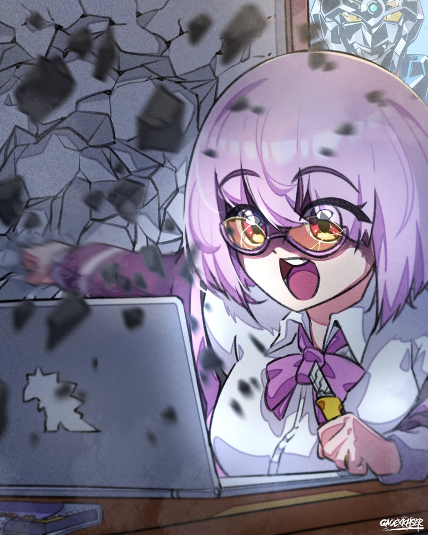 shinjou akane and gridman (gridman universe and 1 more) drawn by gao_ex_kaiser