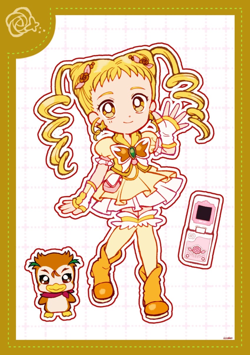 kasugano urara, cure lemonade, and syrup (precure and 2 more) drawn by uwded_207