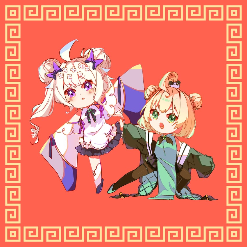 enna alouette and millie parfait (nijisanji and 2 more) drawn by halealk_leaf
