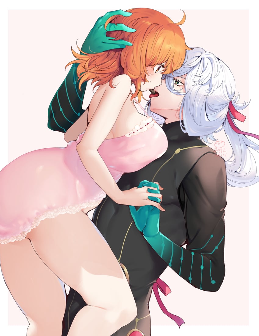 fujimaru ritsuka and asclepius (fate and 1 more) drawn by ruri_rarako
