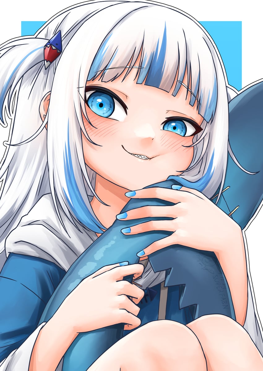 gawr gura (hololive and 1 more) drawn by superfann