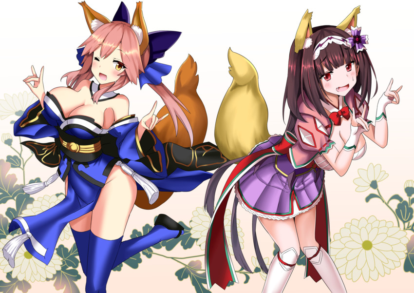 tamamo, tamamo no mae, and osakabehime (fate and 1 more) drawn by minato_yoshihiro