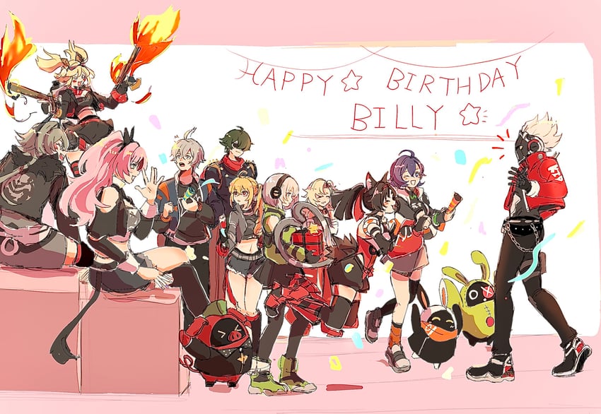 belle, wise, nicole demara, burnice white, eous, and 9 more (zenless zone zero) drawn by mikanxo1294