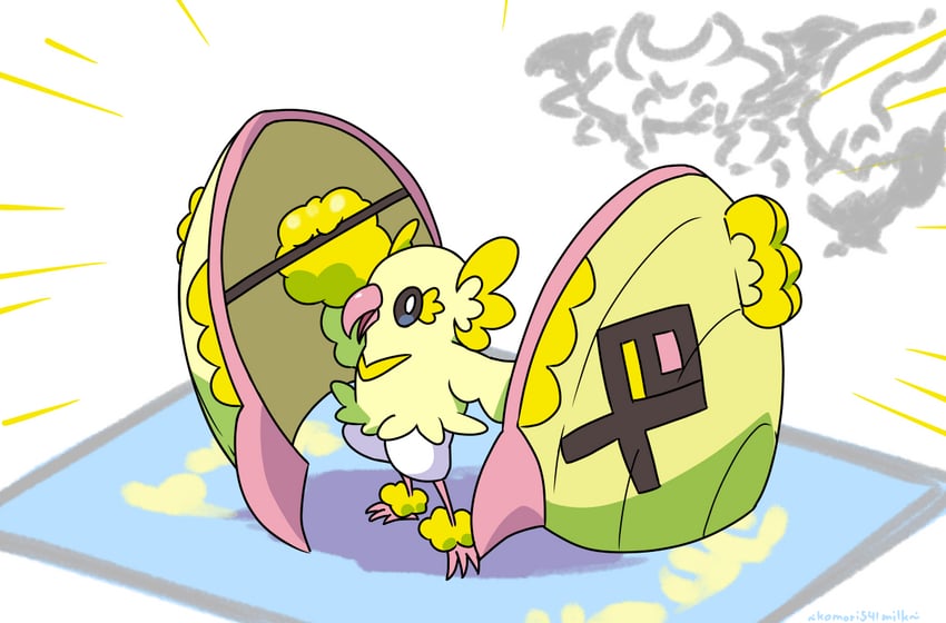 oricorio and tapu koko (pokemon) drawn by komori541milk