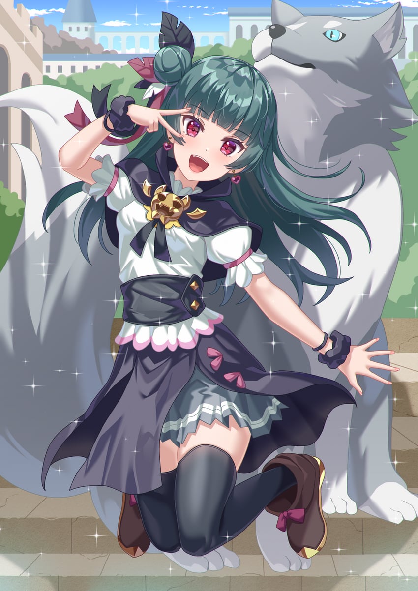 tsushima yoshiko, yohane, and lailaps (love live! and 2 more) drawn by usamaru67pi