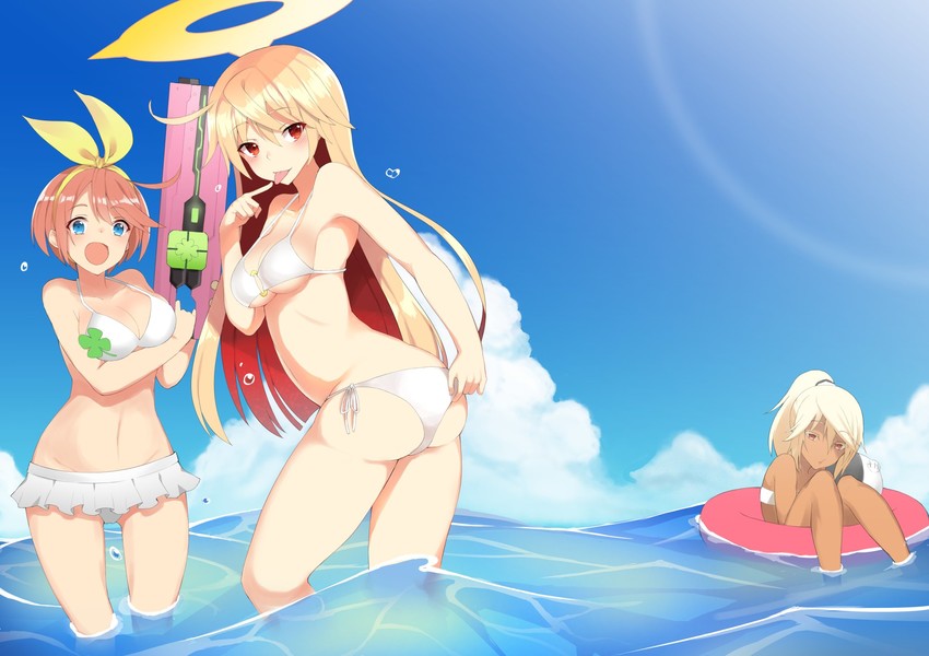 ramlethal valentine, elphelt valentine, and jack-o' valentine (guilty gear and 1 more) drawn by aotake_iro