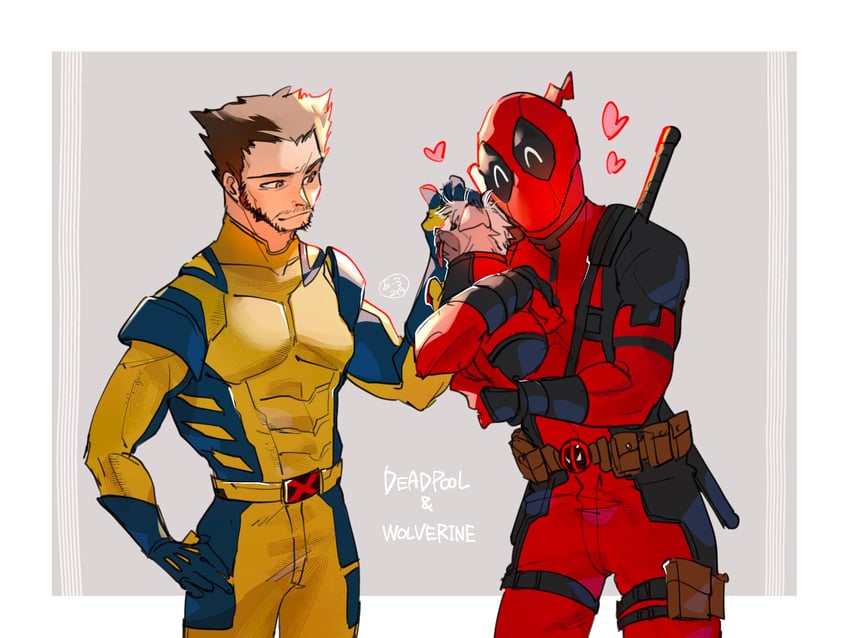 wolverine, deadpool, and dogpool (marvel and 4 more) drawn by momoi_housuke