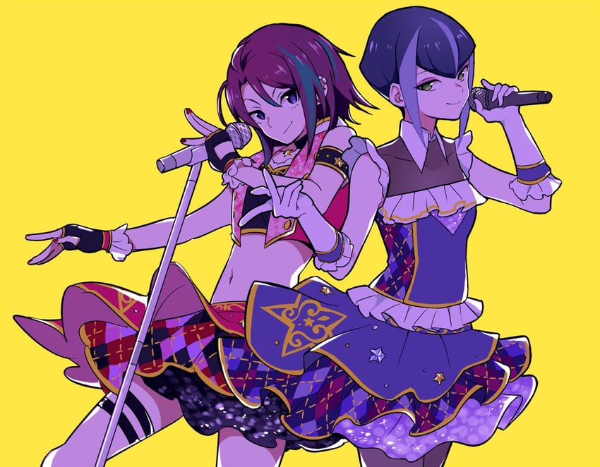 hibiki anna and yachigusa momoko (aikatsu! and 1 more) drawn by shiontaso