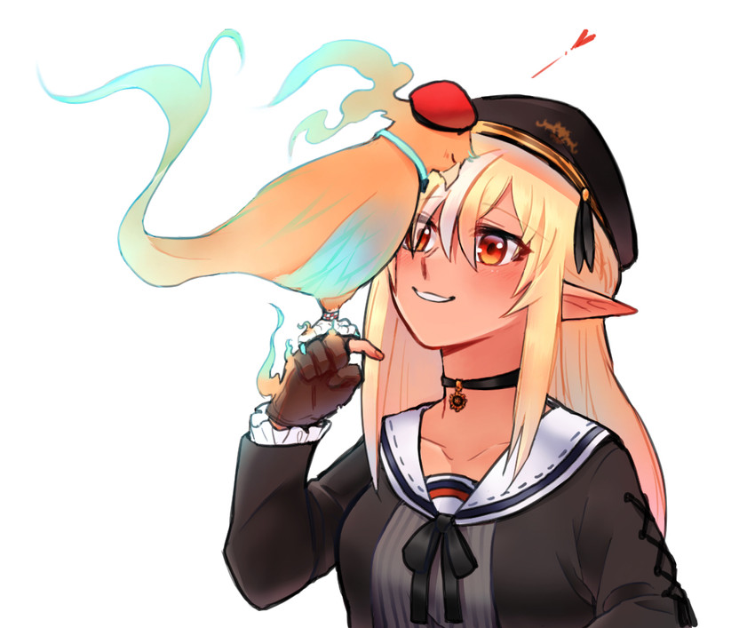 takanashi kiara and shiranui flare (hololive and 1 more) drawn by thinkgu