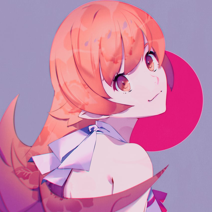 oshino shinobu (monogatari and 1 more) drawn by angelmo_cromwell