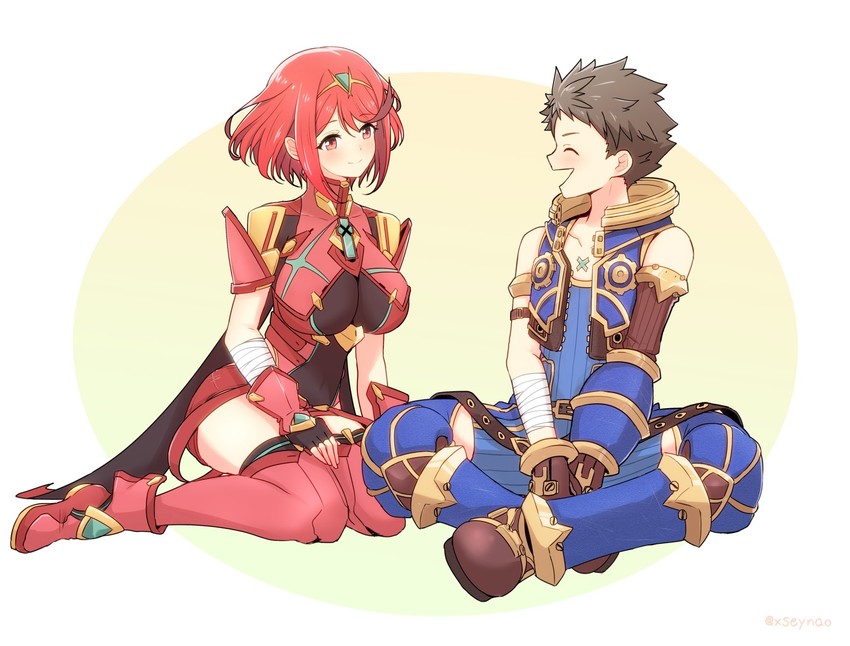 pyra and rex (xenoblade chronicles and 1 more) drawn by mochimochi_(xseynao)