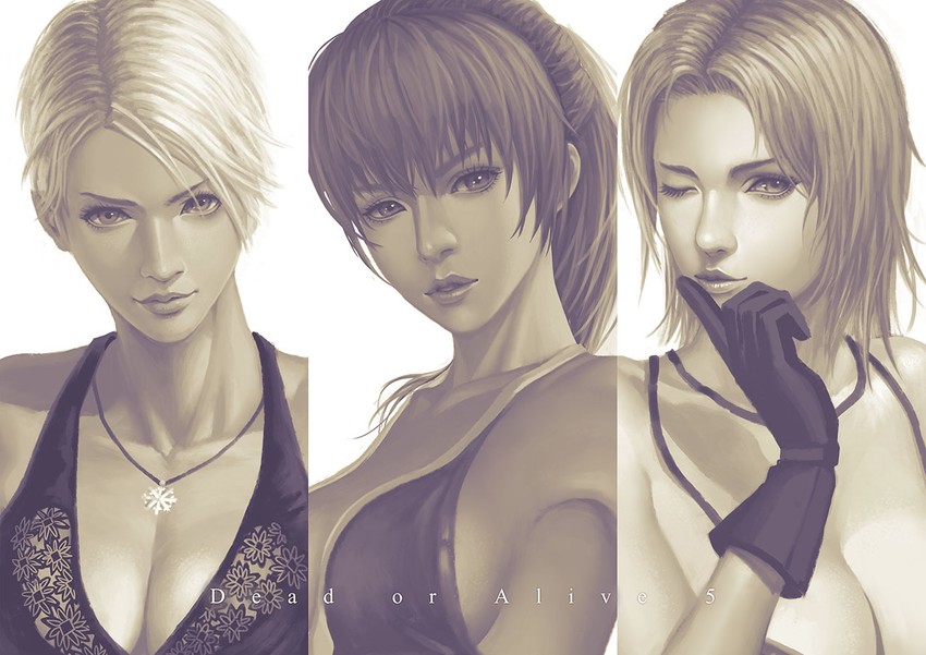 kasumi, tina armstrong, and christie (dead or alive and 1 more) drawn by hayate_(leaf98k)