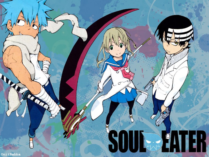 maka albarn, death the kid, and black star (soul eater) drawn by ohkubo_atsushi