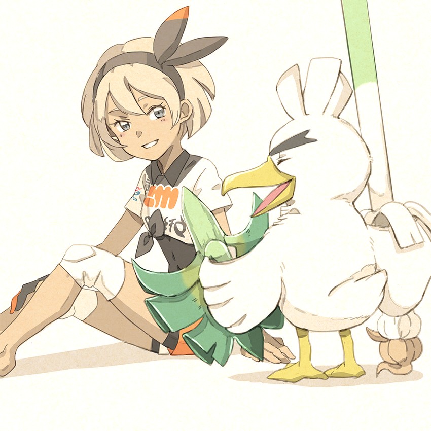 bea and sirfetch'd (pokemon and 1 more) drawn by matsuri_(matsuike)