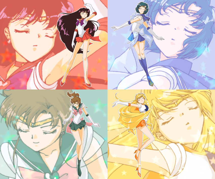 mizuno ami, aino minako, hino rei, kino makoto, sailor mercury, and 7 more (bishoujo senshi sailor moon and 1 more) drawn by violetcoral