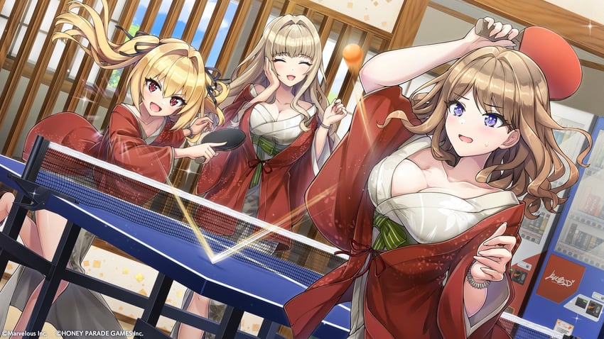 kirahoshi kanna, suminoe shion, and kazami ellen (dolphin wave) drawn by ootomo_takuji