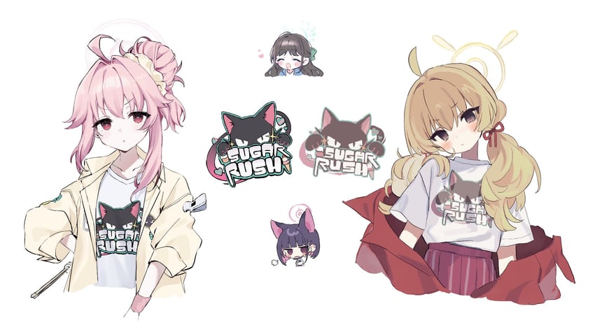 kazusa, natsu, airi, and yoshimi (blue archive) drawn by ao_(mintz) and napenasupe