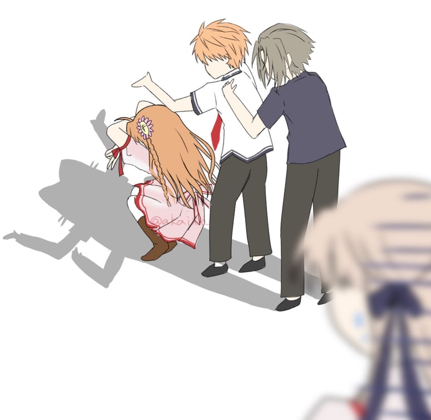 kanbe kotori, senri akane, tennouji kotarou, and yoshino haruhiko (rewrite) drawn by akaixx