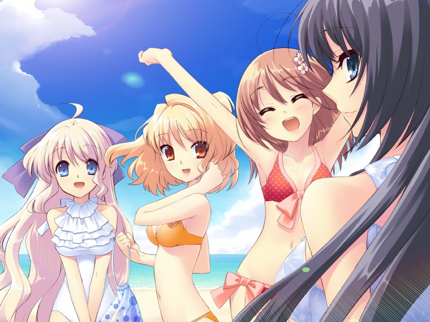 inaba yui, shirasagi mayuri, minase sakurako, and sumeragi amane (flyable heart) drawn by ito_noizi