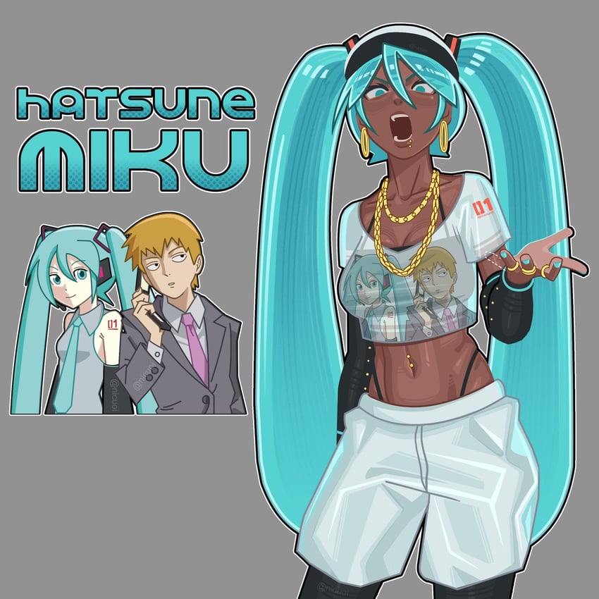 hatsune miku, reigen arataka, and detroit miku (vocaloid and 1 more) drawn by nicuoi