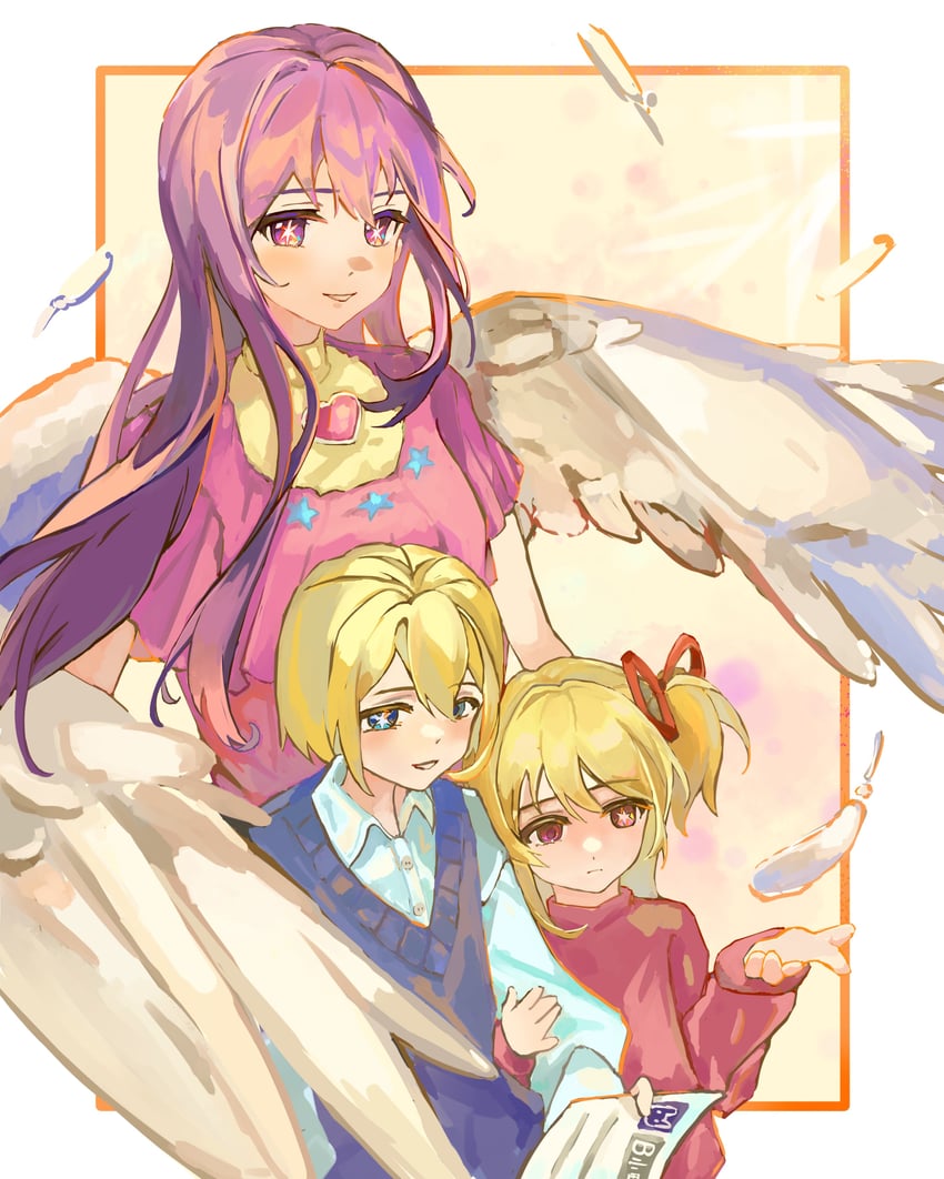 hoshino ai, hoshino ruby, and hoshino aquamarine (oshi no ko) drawn by caitrin_(rinko)