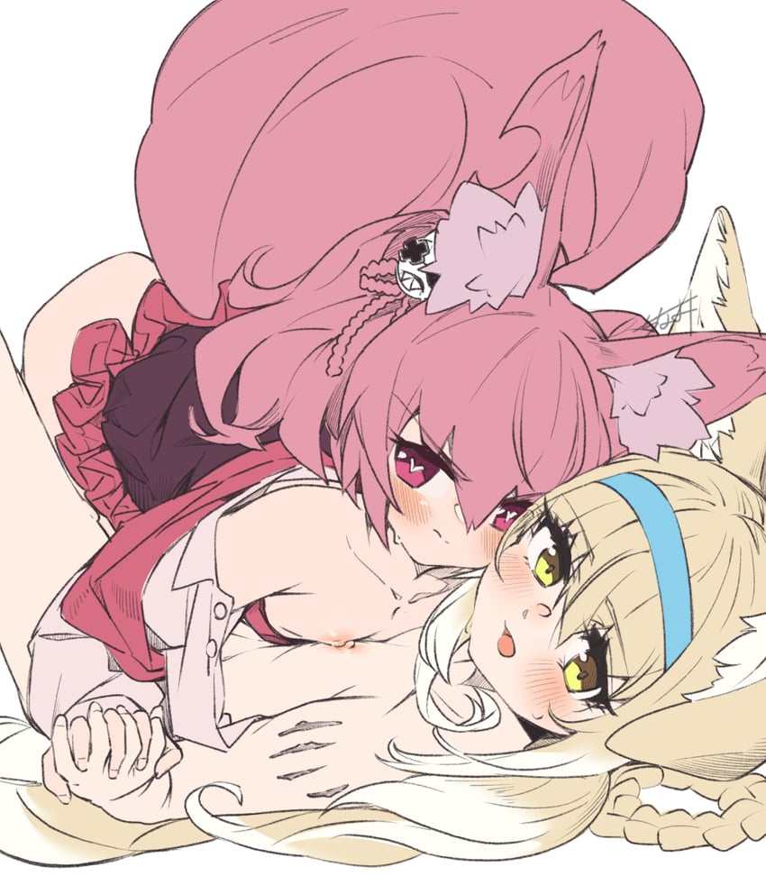 suzuran and shamare (arknights) drawn by seto_tinami