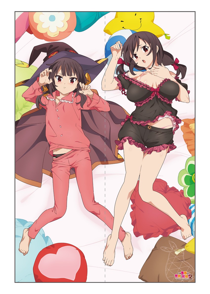 megumin and yunyun (kono subarashii sekai ni shukufuku wo!) drawn by groovegarage