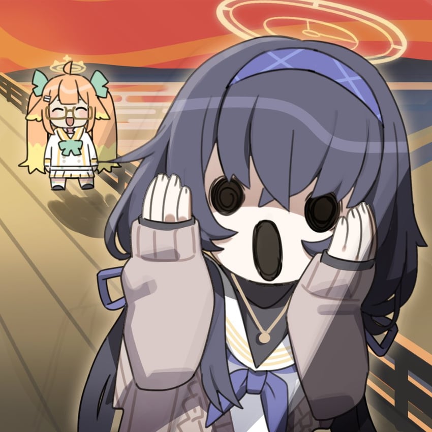 ui and shimiko (blue archive and 1 more) drawn by nemo_(leafnight)