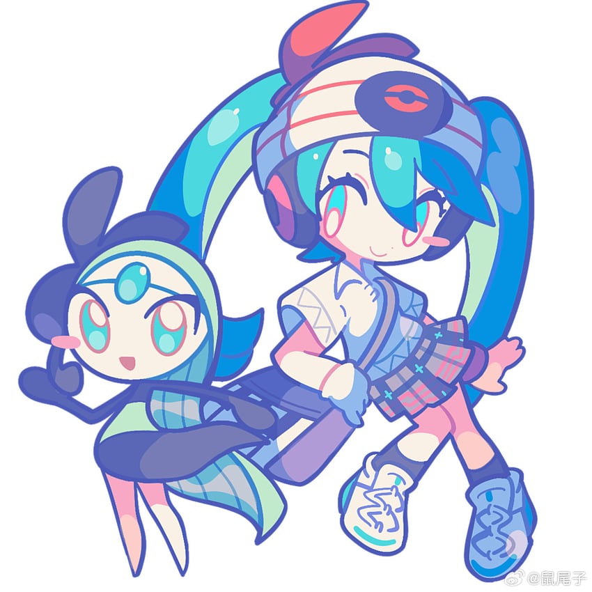 hatsune miku, meloetta, and psychic miku (pokemon and 2 more) drawn by horrorratman