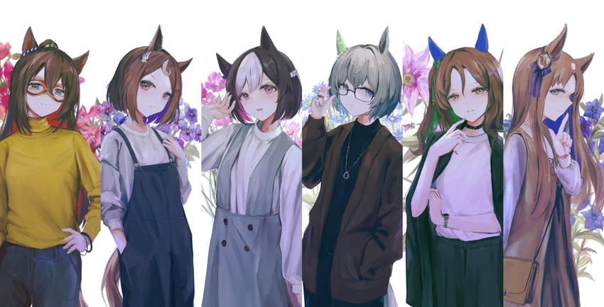 special week, king halo, seiun sky, grass wonder, el condor pasa, and 1 more (umamusume) drawn by seikatsu