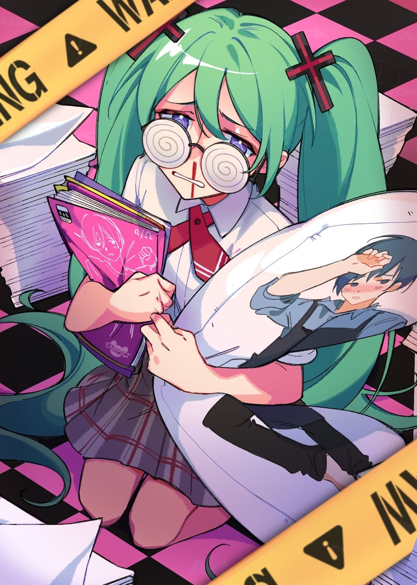 hatsune miku and kaito (vocaloid and 1 more) drawn by enosst