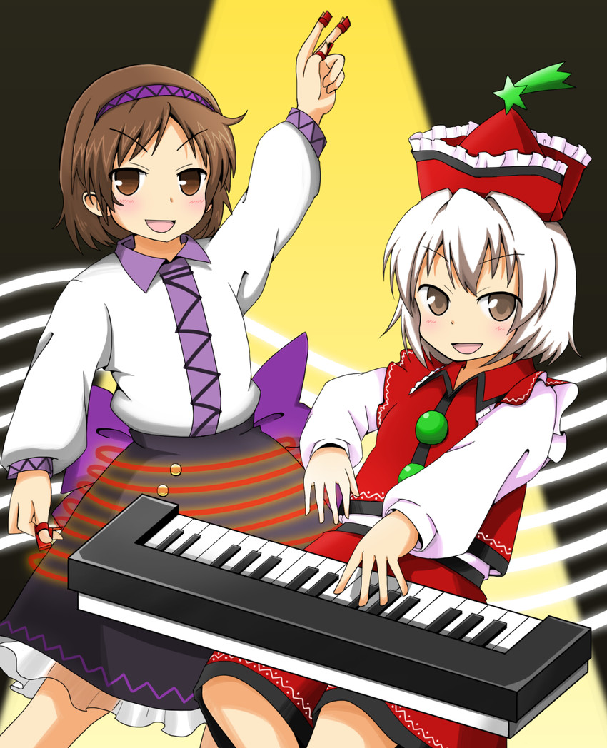 lyrica prismriver and tsukumo yatsuhashi (touhou) drawn by fenikkusu_takahashi